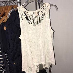 White Tank with Lace Back